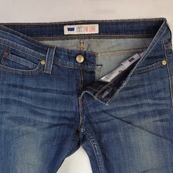Lev's Demi Curve Size 5M Womens Juniors 30 Inch Inseam Blue Denim Straight Jeans - Picture 11 of 12